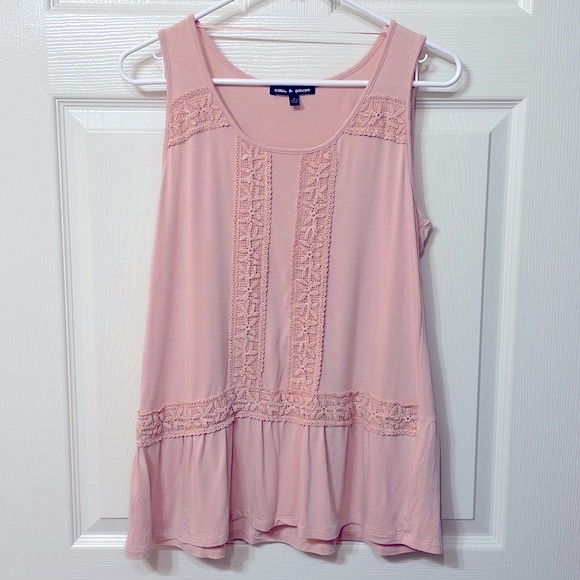 Cable & Gauge Tops - Cable & Gauge | sleeveless pink top size medium